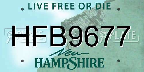 HFB9677 New Hampshire License Plate