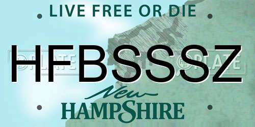 HFBSSSZ New Hampshire License Plate