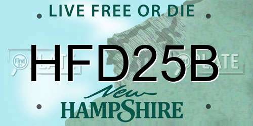 HFD25B New Hampshire License Plate