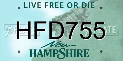 HFD755 New Hampshire License Plate