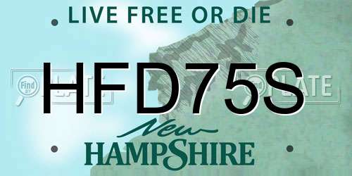 HFD75S New Hampshire License Plate