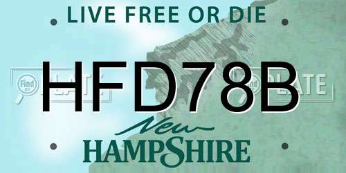 HFD78B New Hampshire License Plate