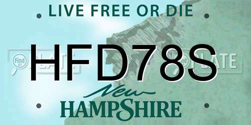 HFD78S New Hampshire License Plate