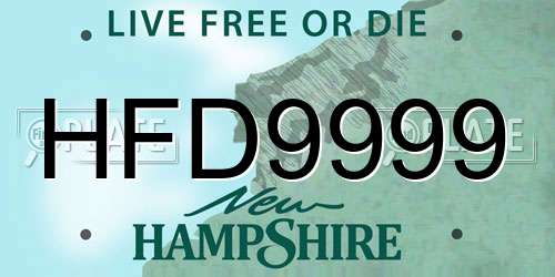 HFD9999 New Hampshire License Plate