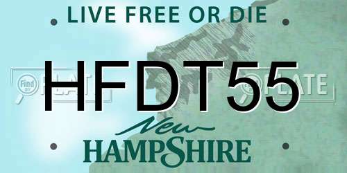 HFDT55 New Hampshire License Plate