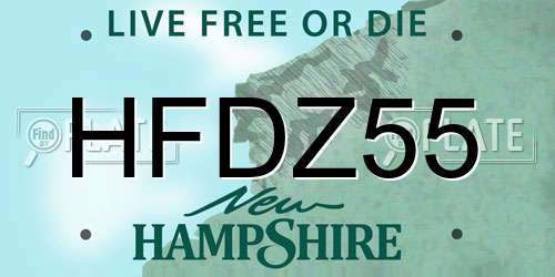HFDZ55 New Hampshire License Plate