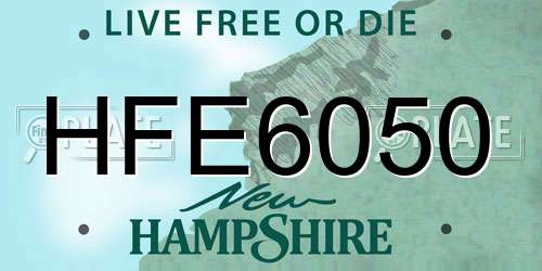 HFE6050 New Hampshire License Plate