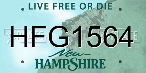 HFG1564 New Hampshire License Plate