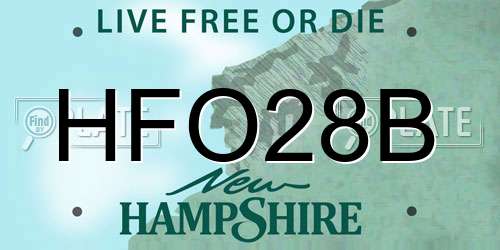 HFO28B New Hampshire License Plate