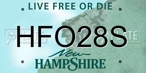 HFO28S New Hampshire License Plate