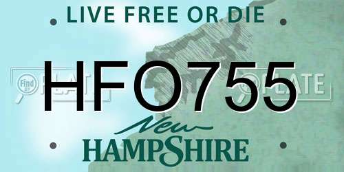 HFO755 New Hampshire License Plate
