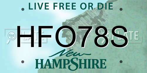 HFO78S New Hampshire License Plate