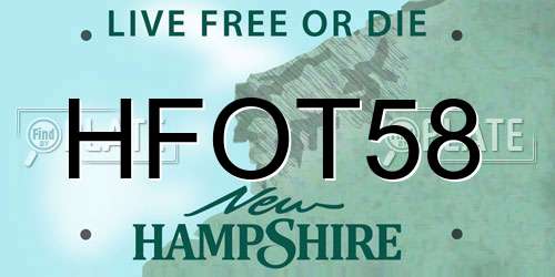 HFOT58 New Hampshire License Plate