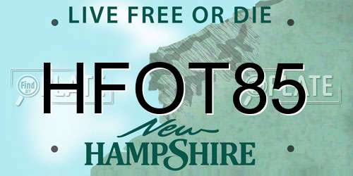 HFOT85 New Hampshire License Plate