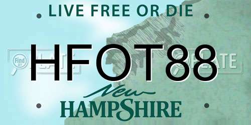 HFOT88 New Hampshire License Plate