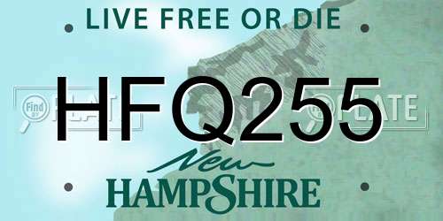 HFQ255 New Hampshire License Plate