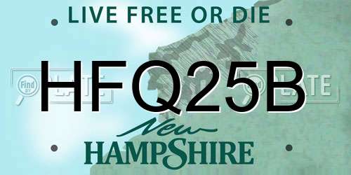 HFQ25B New Hampshire License Plate