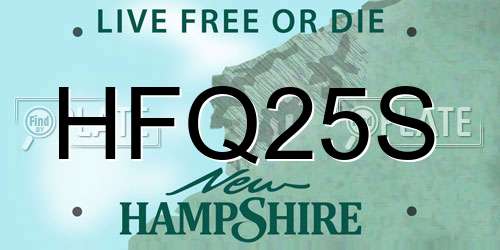 HFQ25S New Hampshire License Plate