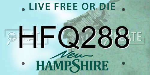 HFQ288 New Hampshire License Plate