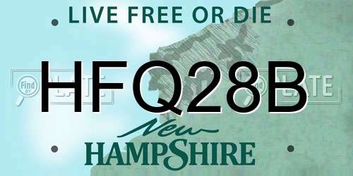 HFQ28B New Hampshire License Plate