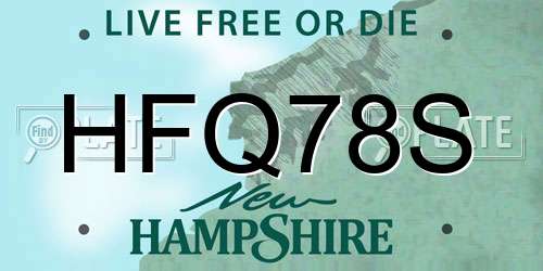 HFQ78S New Hampshire License Plate