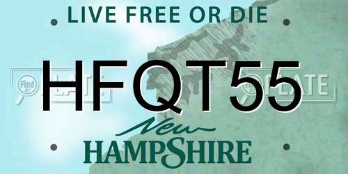 HFQT55 New Hampshire License Plate