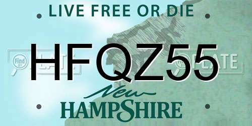 HFQZ55 New Hampshire License Plate