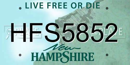 HFS5852 New Hampshire License Plate