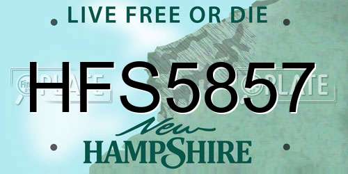 HFS5857 New Hampshire License Plate