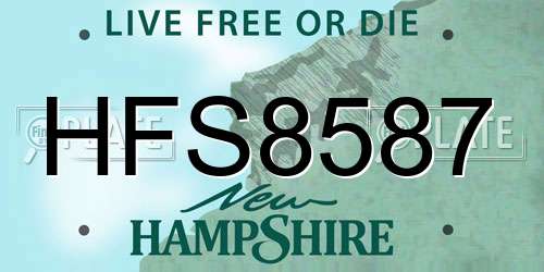 HFS8587 New Hampshire License Plate
