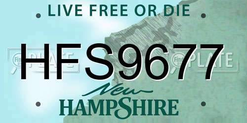 HFS9677 New Hampshire License Plate