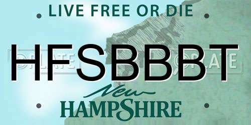 HFSBBBT New Hampshire License Plate