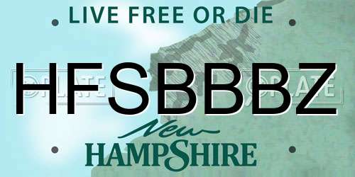 HFSBBBZ New Hampshire License Plate