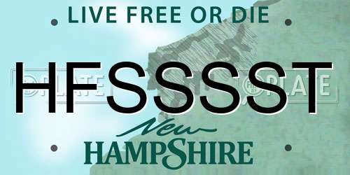 HFSSSST New Hampshire License Plate