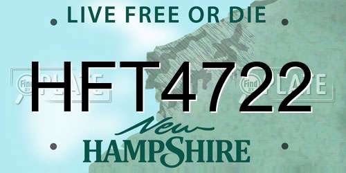 HFT4722 New Hampshire License Plate