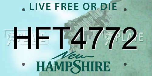 HFT4772 New Hampshire License Plate