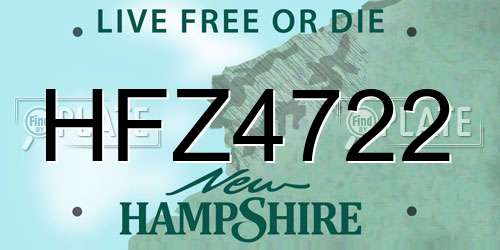 HFZ4722 New Hampshire License Plate