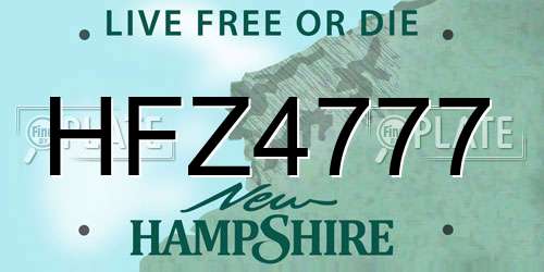 HFZ4777 New Hampshire License Plate