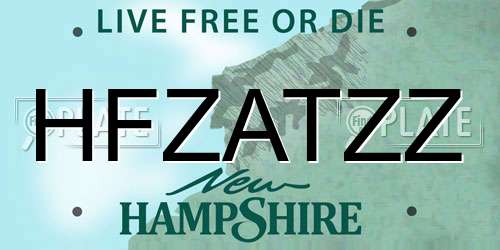 HFZATZZ New Hampshire License Plate