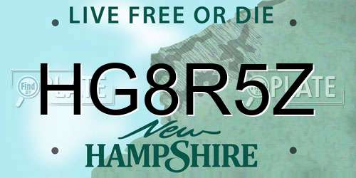HG8R5Z New Hampshire License Plate
