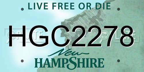 HGC2278 New Hampshire License Plate