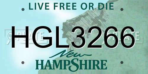 HGL3266 New Hampshire License Plate