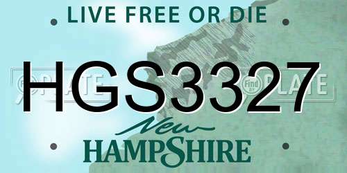 HGS3327 New Hampshire License Plate