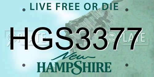 HGS3377 New Hampshire License Plate