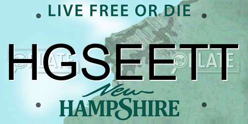 HGSEETT New Hampshire License Plate