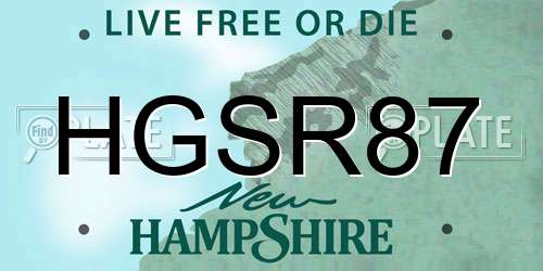 HGSR87 New Hampshire License Plate