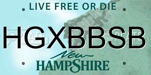 HGXBBSB New Hampshire License Plate