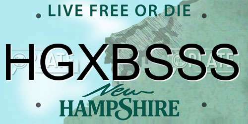 HGXBSSS New Hampshire License Plate