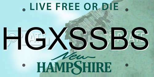 HGXSSBS New Hampshire License Plate