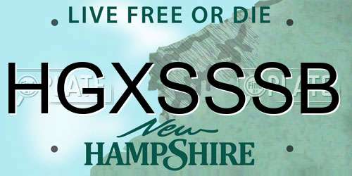 HGXSSSB New Hampshire License Plate
